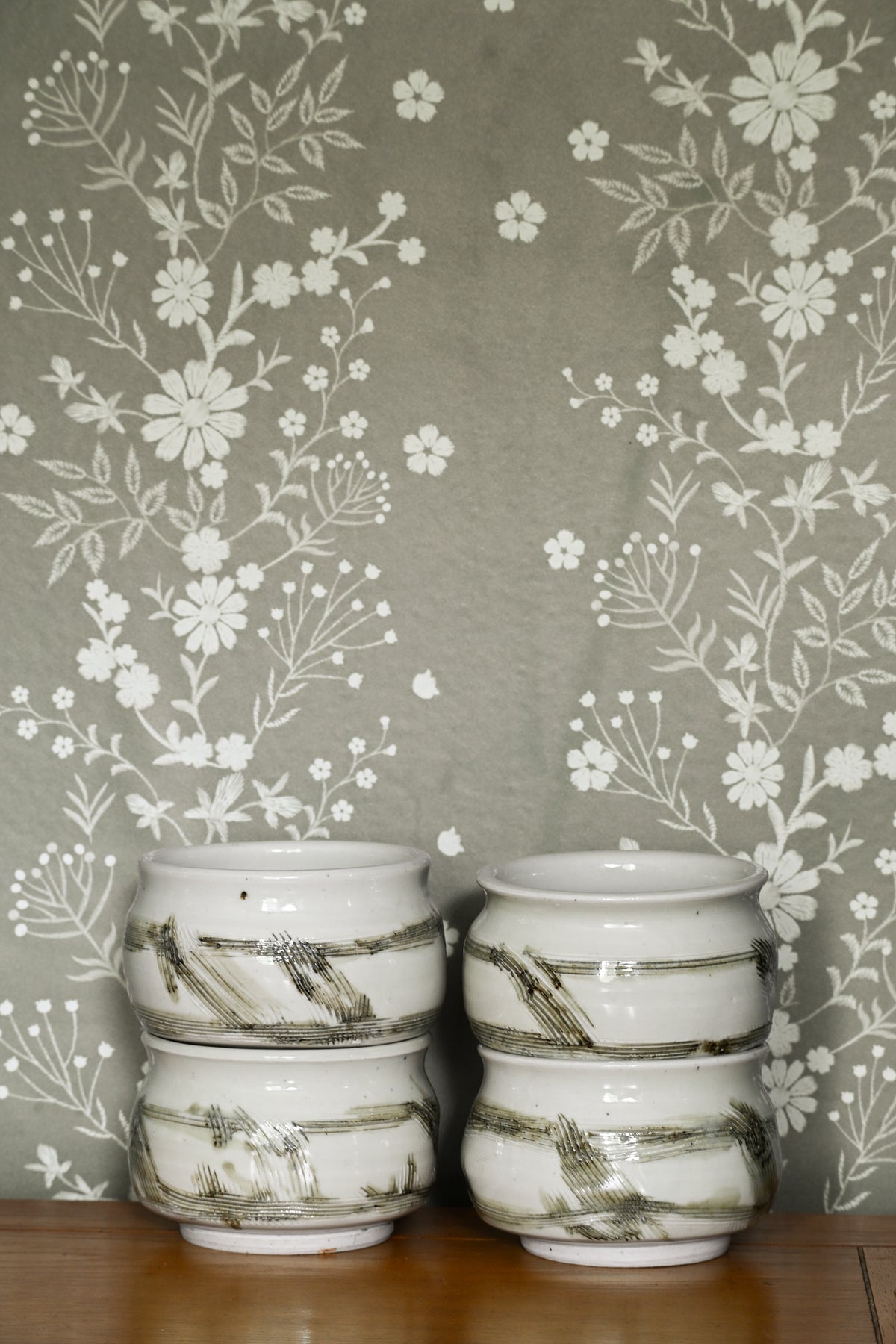 Set of 4 Olive Stoneware Soup Bowls