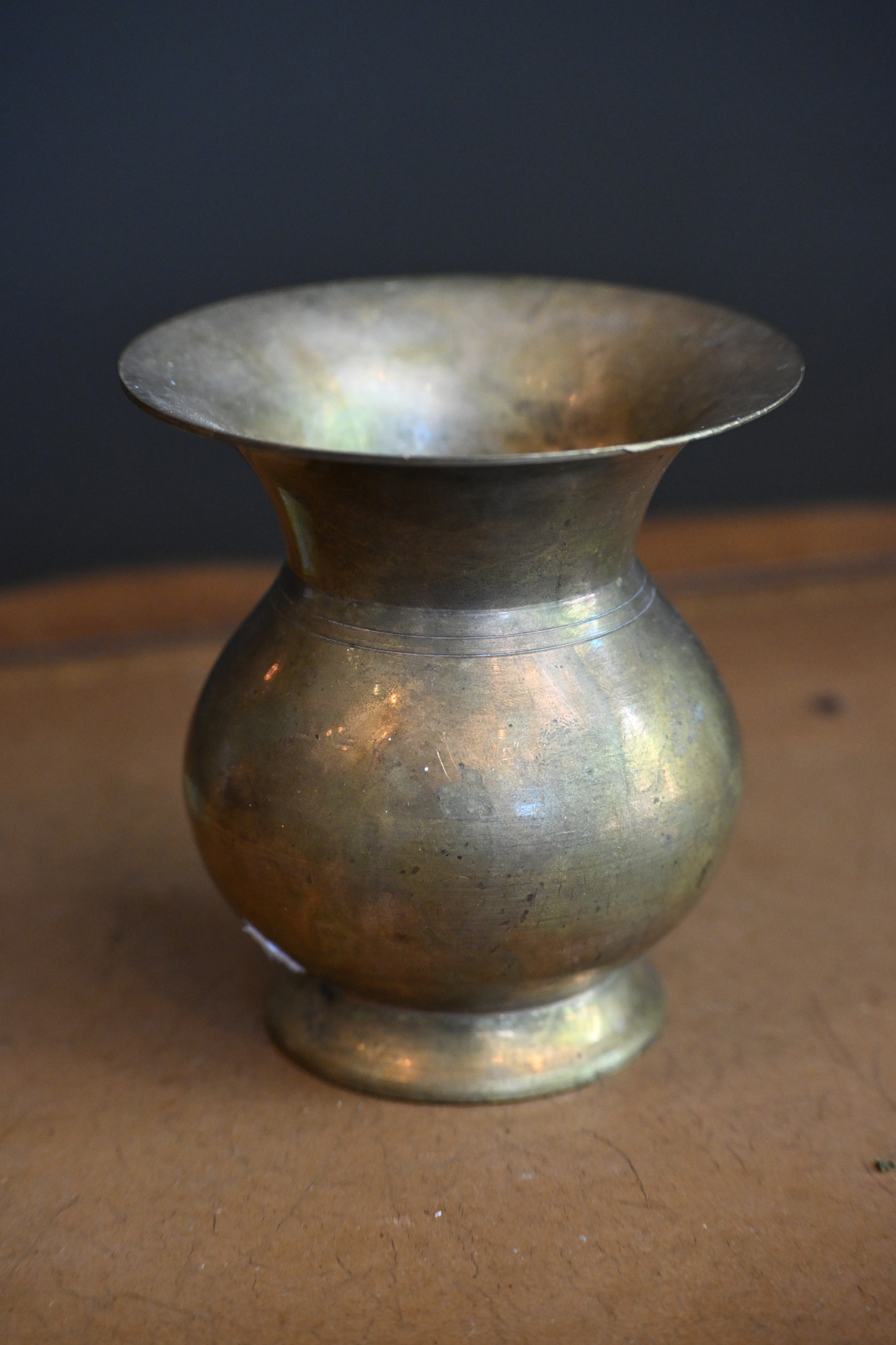 Wide Lip Brass Vase