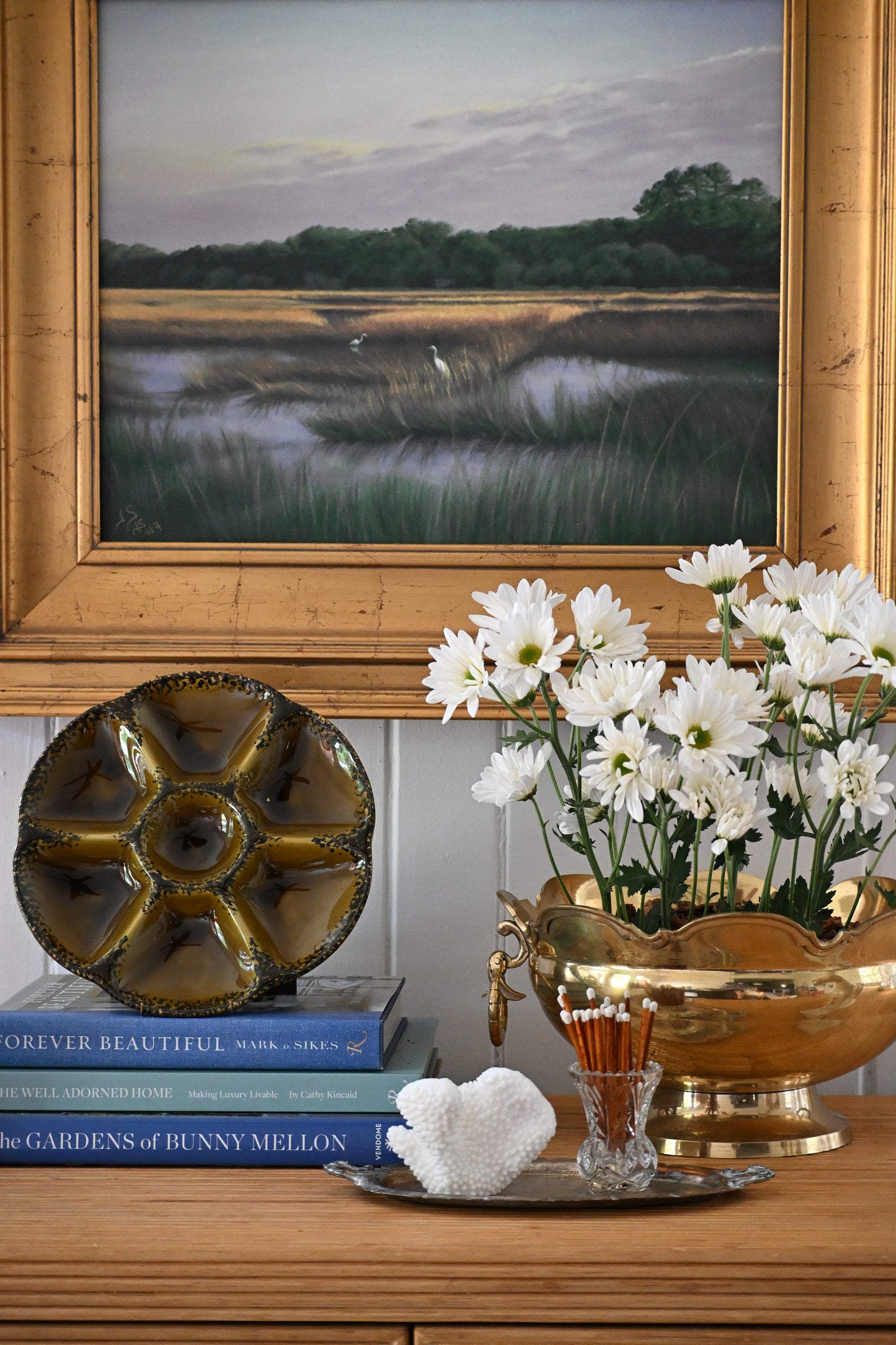 Speckled Olive Oyster Plate