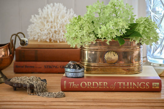 Brass Shell Oval Planter