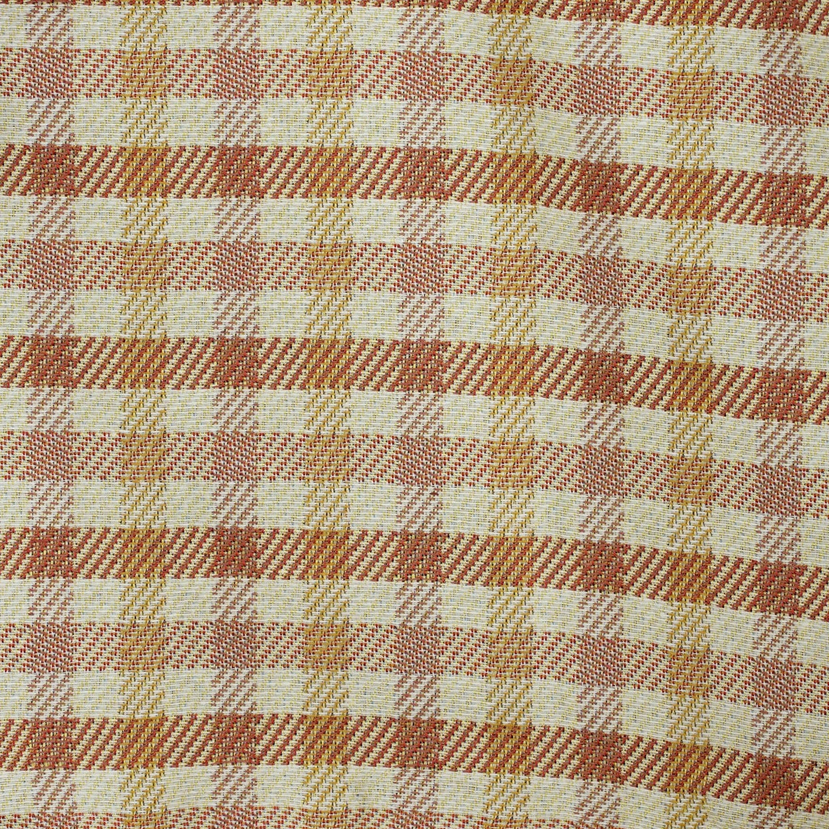 Small Makeup Bag - Gingham Jacquard Terracotta & Orange