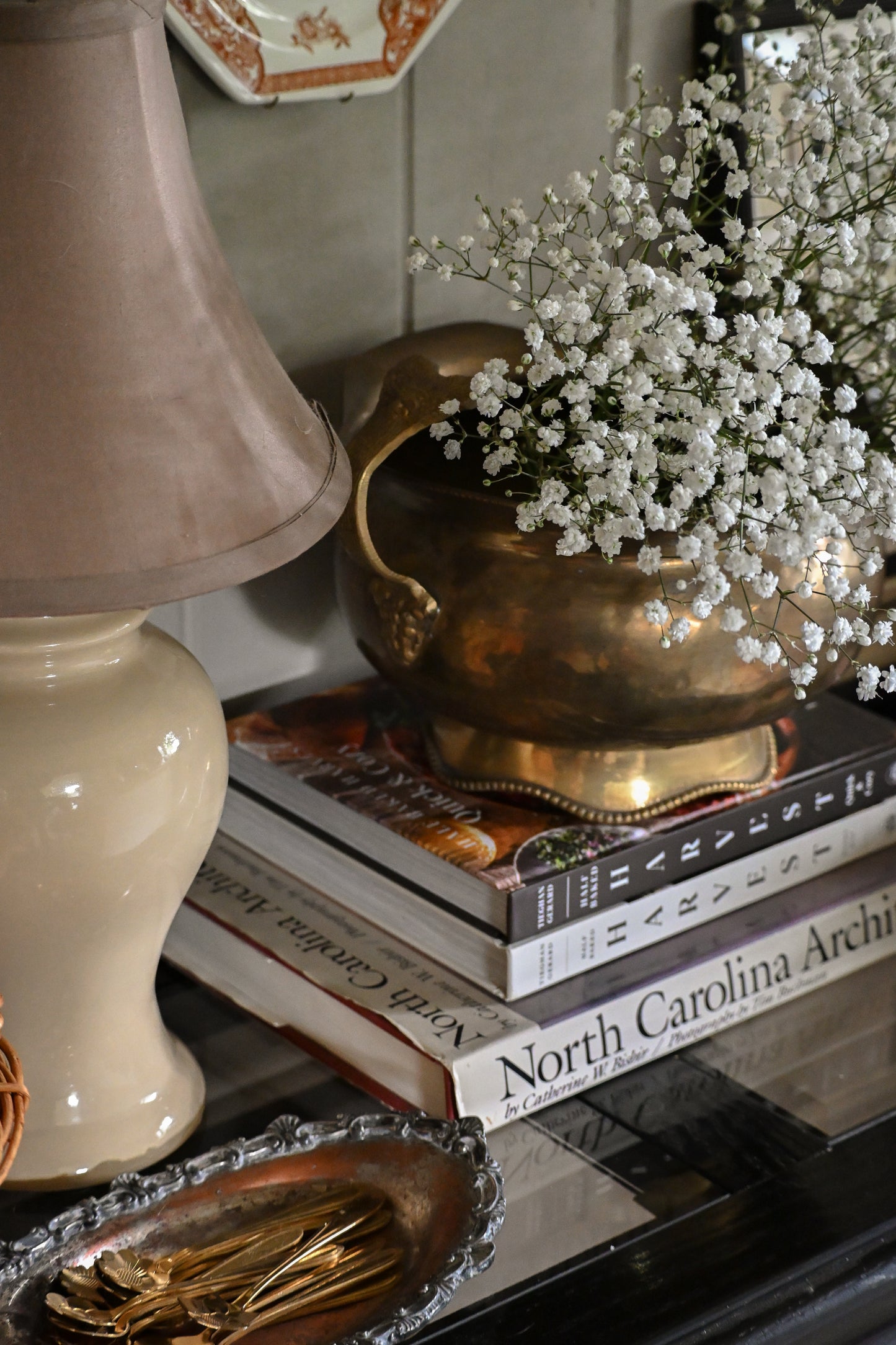 Scalloped Brass Planter Pot