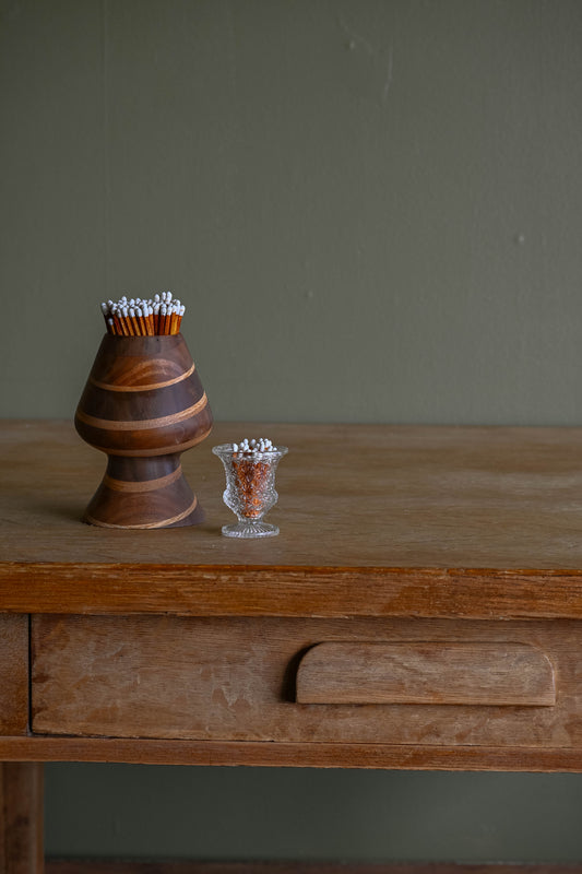 Turned Wood Hearth Match Holder