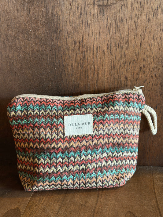 Small Makeup Bag - Zigzag Jacquard Multicolor