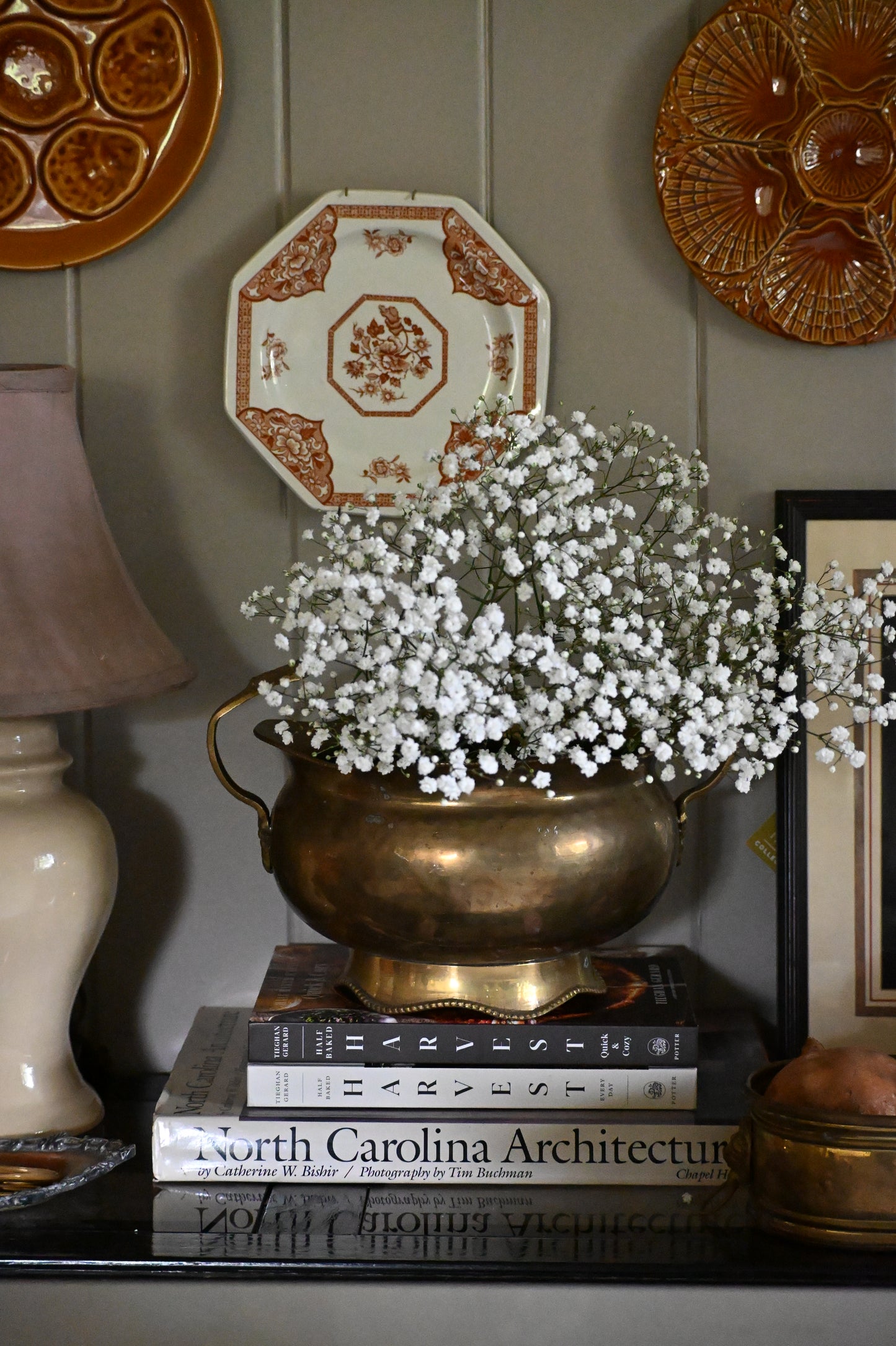 Scalloped Brass Planter Pot