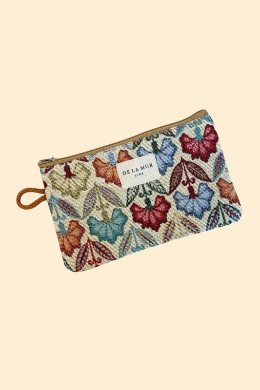 Small Makeup Bag / Coin Purse Floral Jacquard
