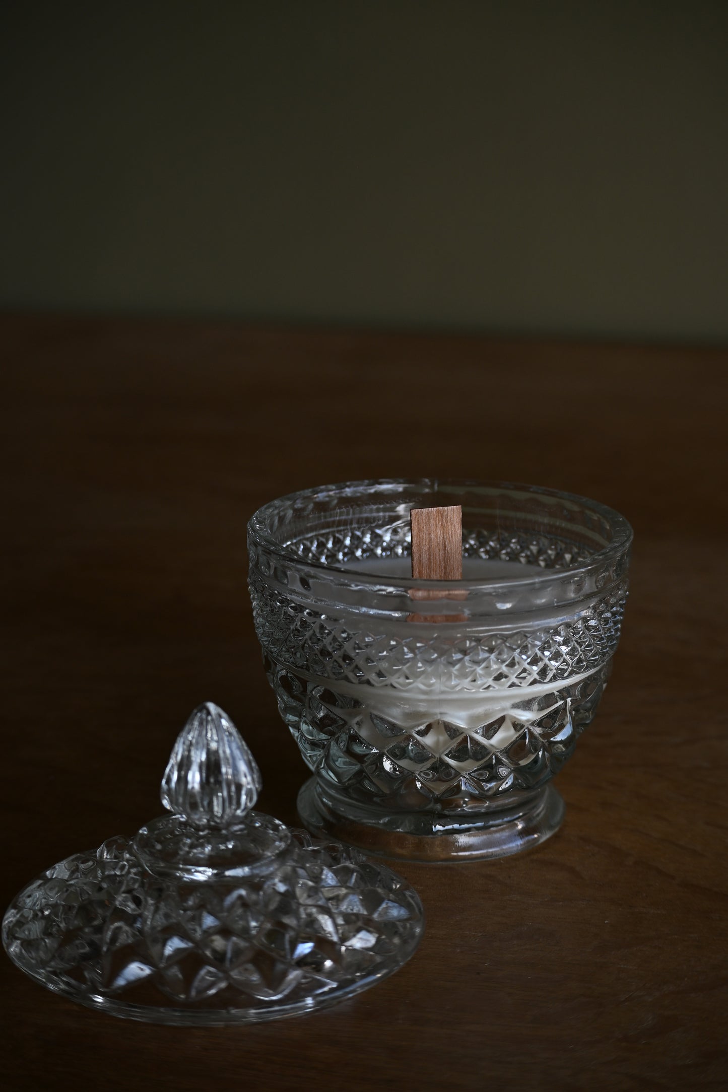 Classic Cut Covered Glass Candle