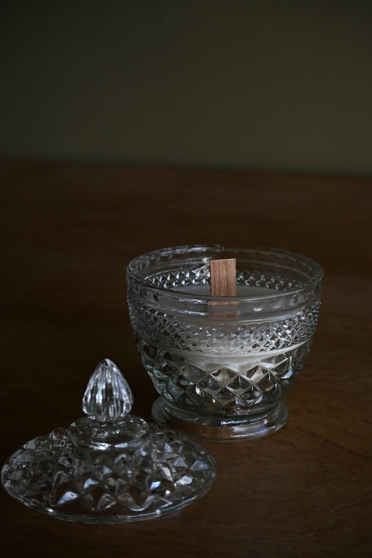 Classic Cut Covered Glass Candle