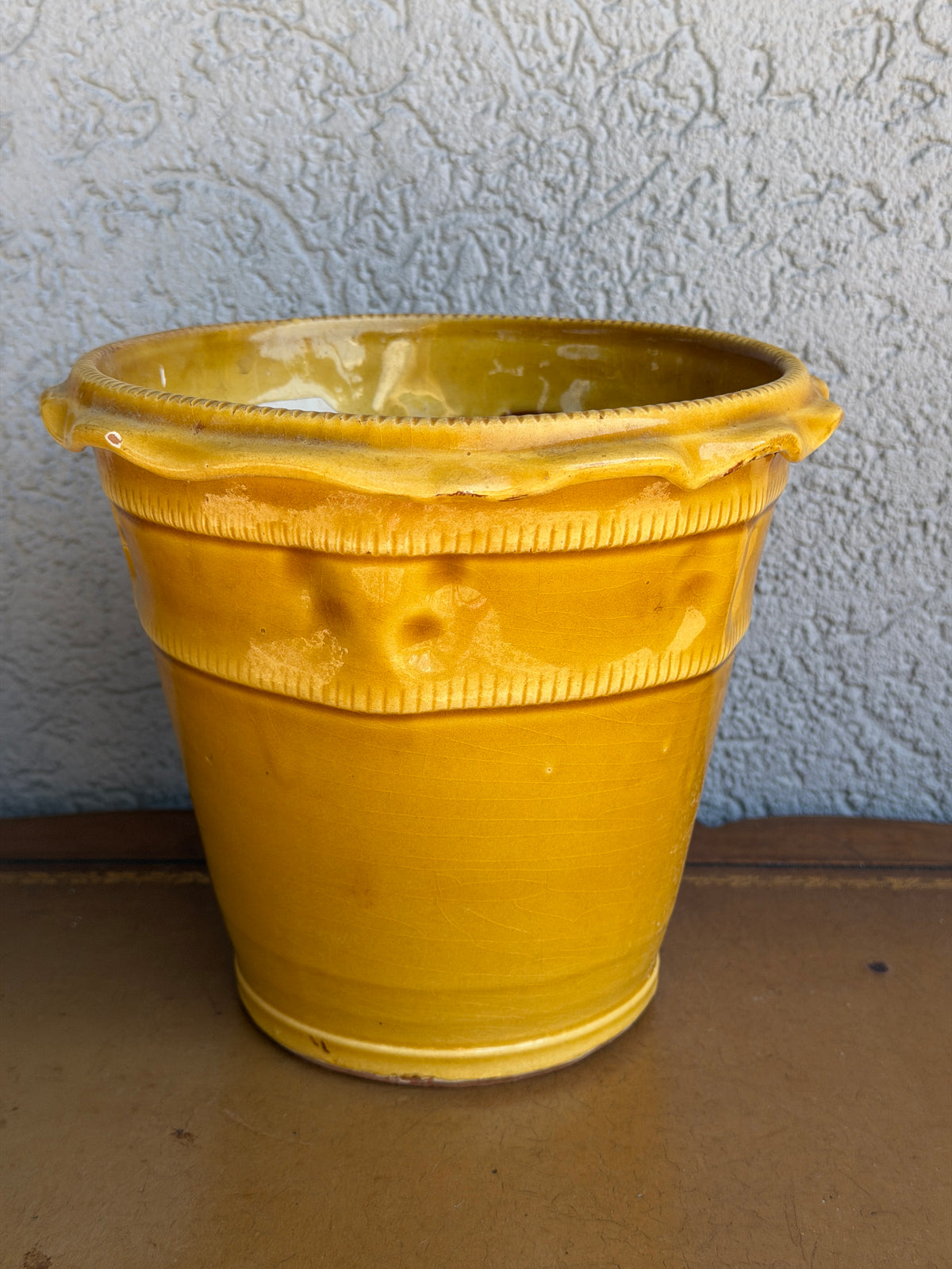 Italian Yellow Lipped Glazed Pot
