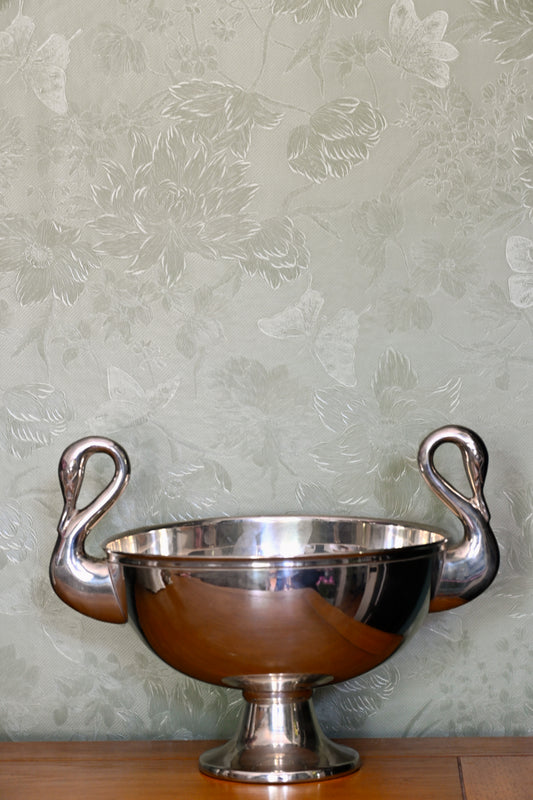 Silver Swan Pedestal Bowl