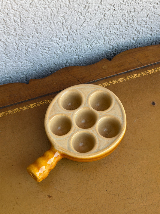 Two Tone Escargot Tray - Mustard & Beige