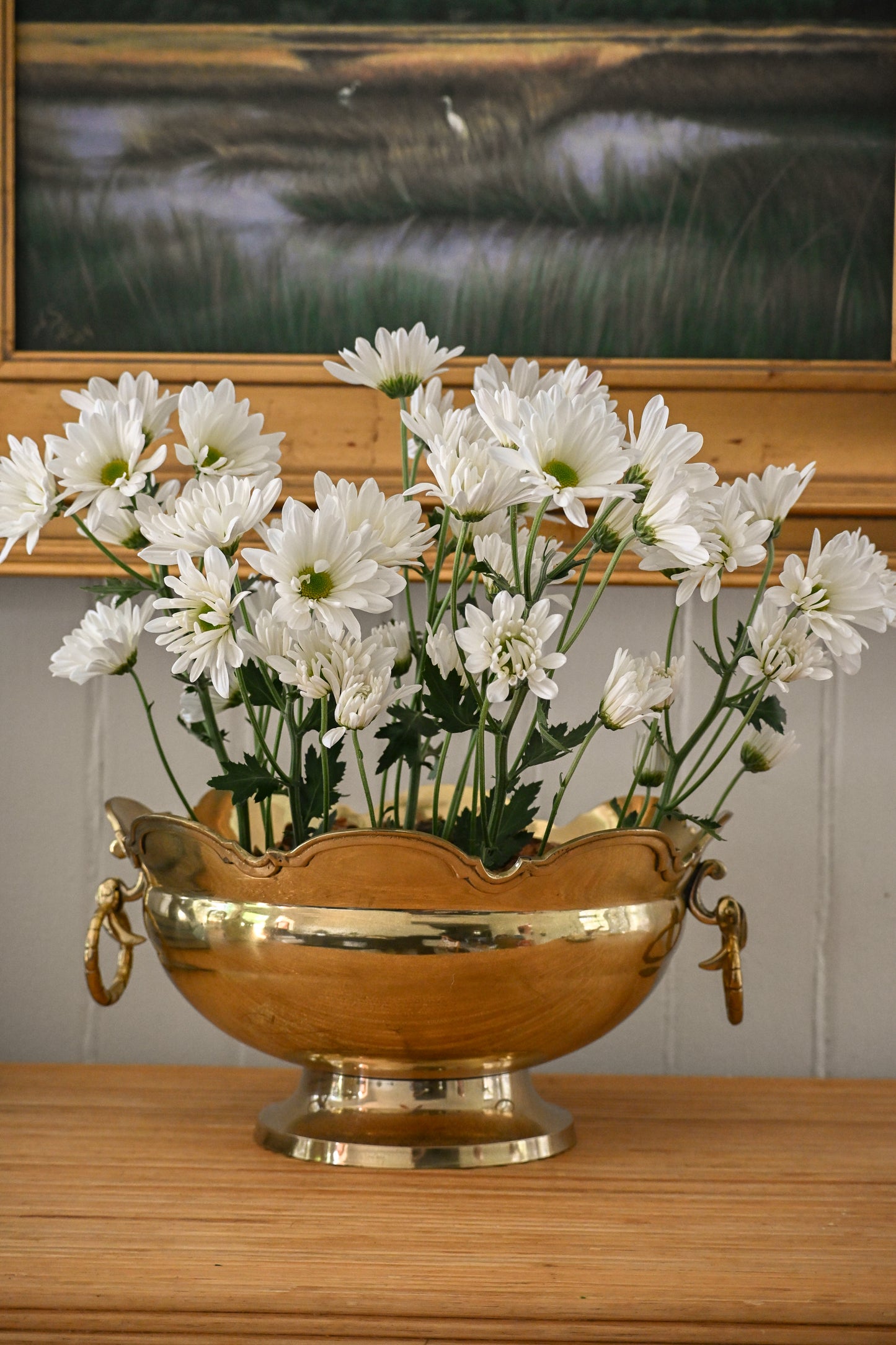 Crown Pedestal Brass Centerpiece Bowl