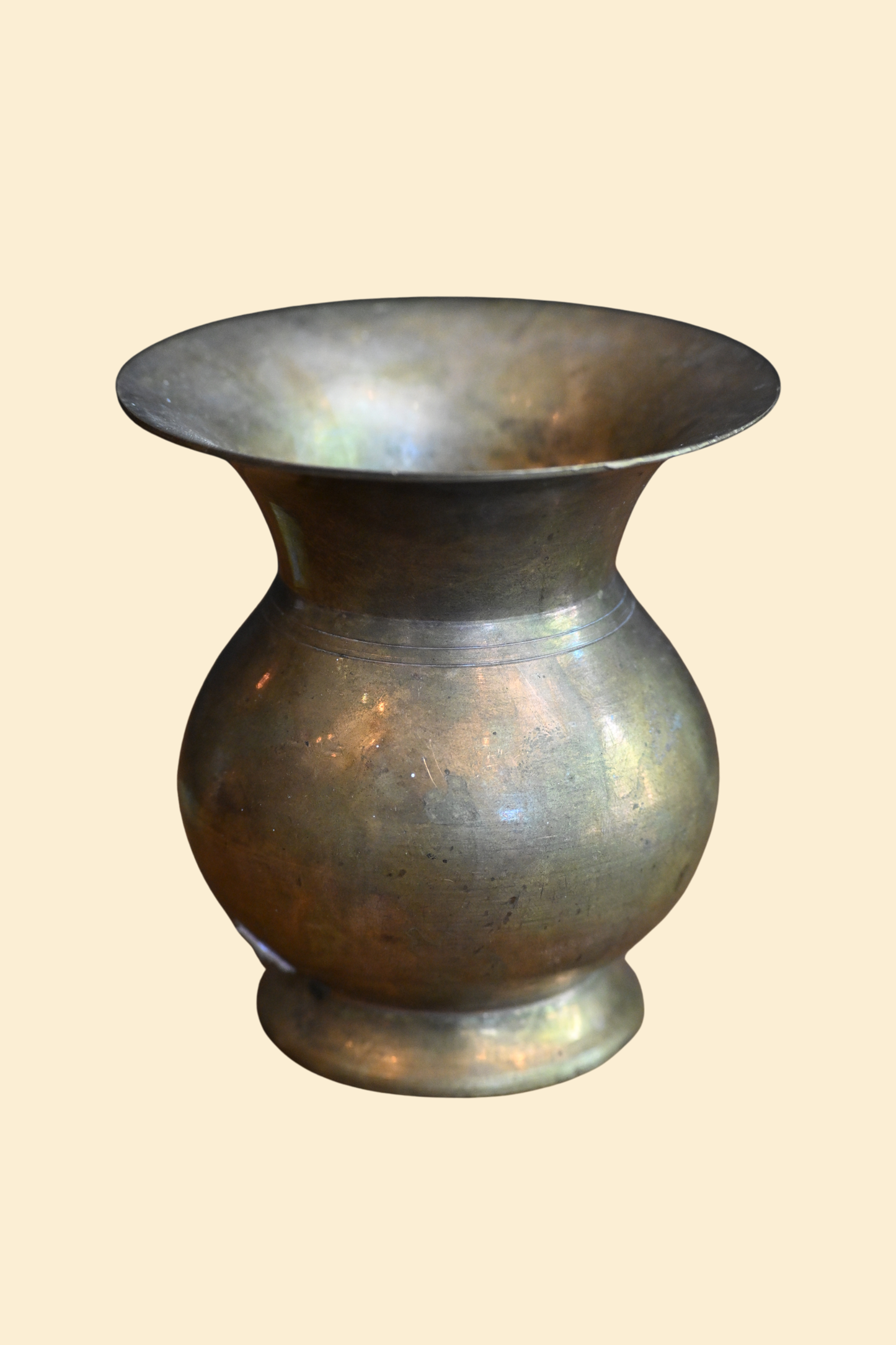 Wide Lip Brass Vase