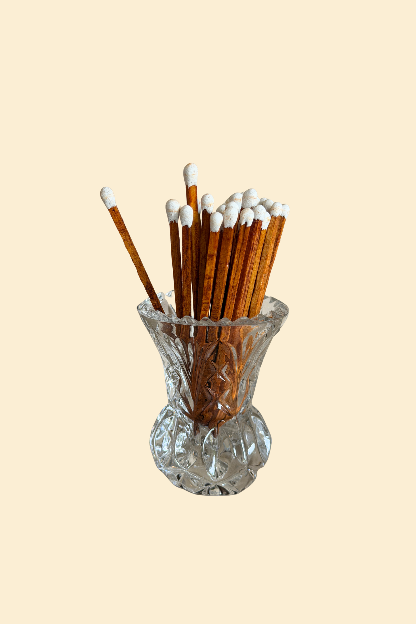 Medium Cut Glass Trumpet Match Holder