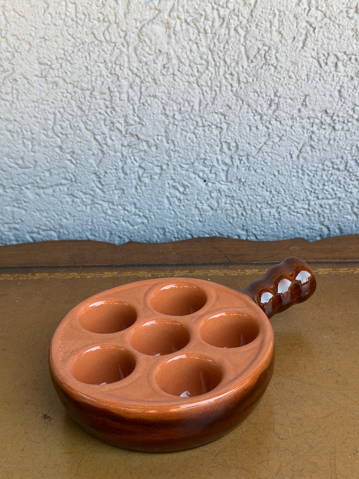 Two Tone Escargot Tray - Salmon & Brown