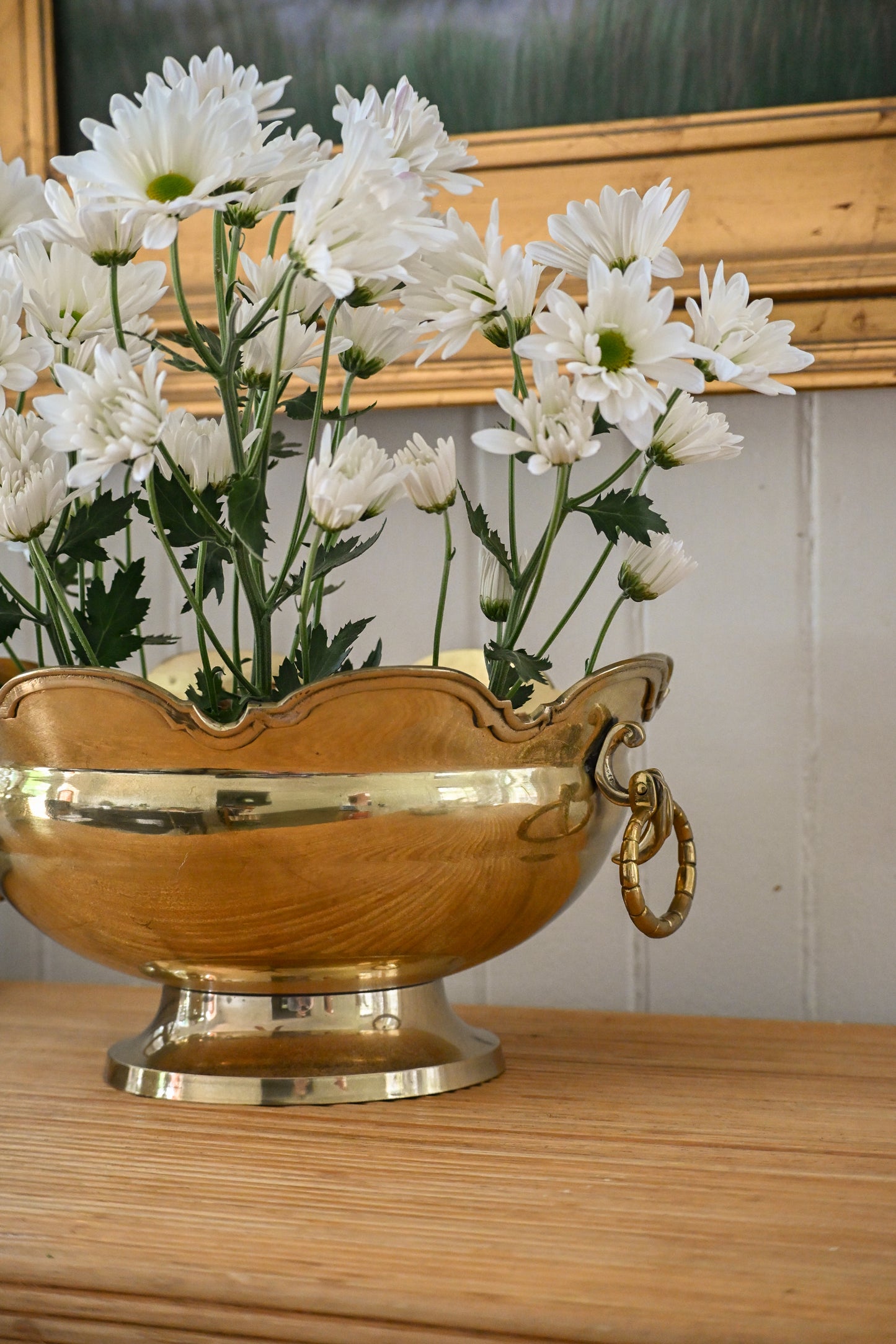 Crown Pedestal Brass Centerpiece Bowl