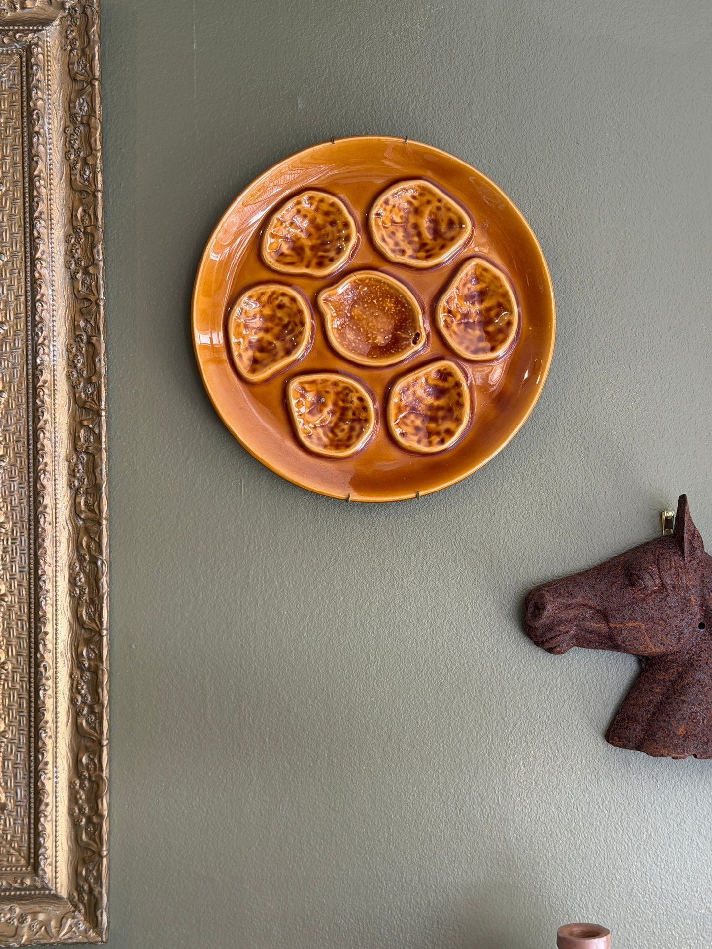 Orange Citrus Imprint Oyster Plate