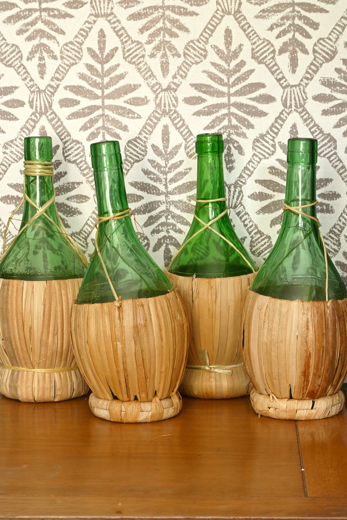Rattan Wrapped Italian Wine Bottle