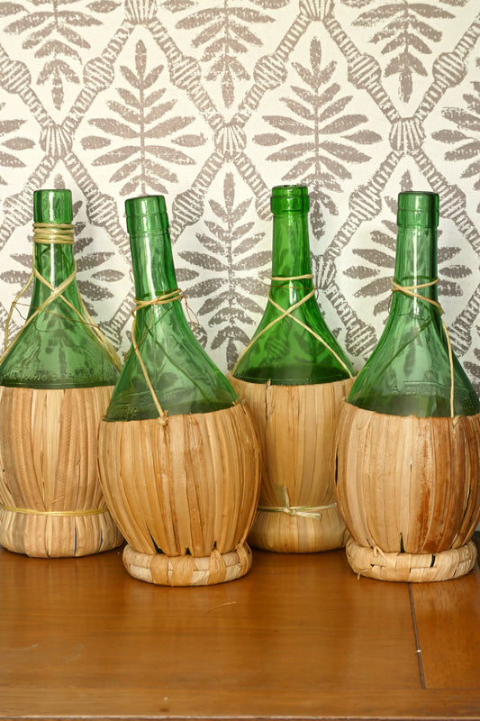 Rattan Wrapped Italian Wine Bottle