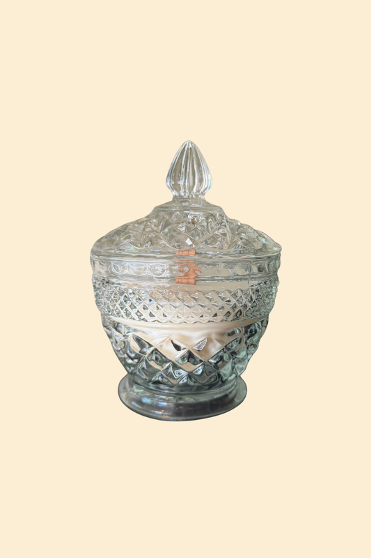 Classic Cut Covered Glass Candle
