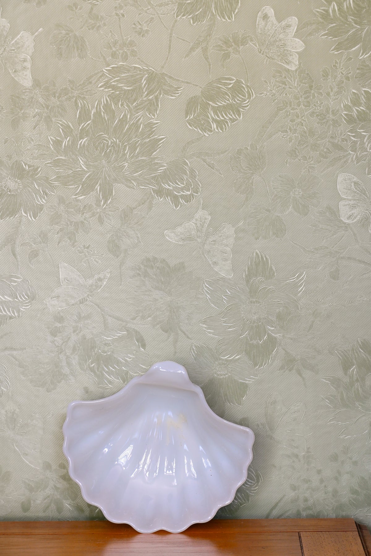 Milk Glass Scallop Dish