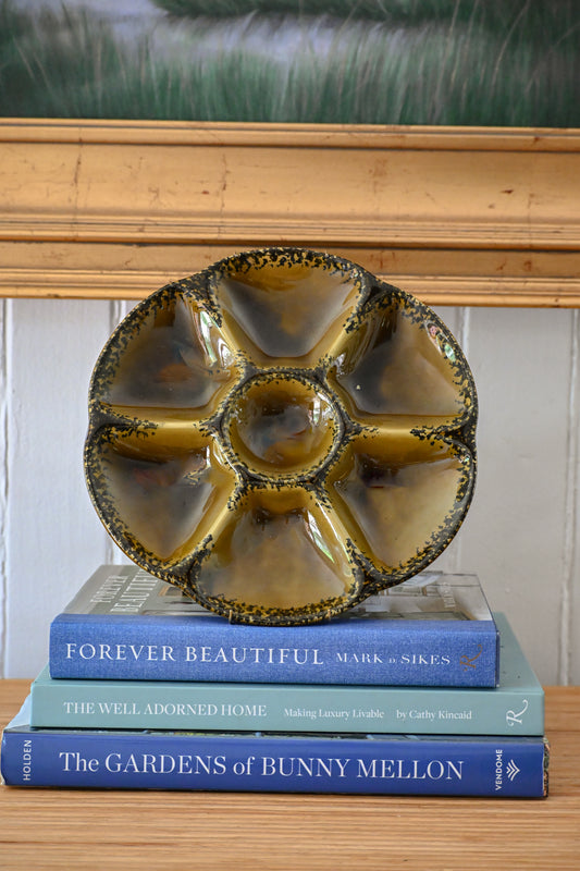 Speckled Olive Oyster Plate
