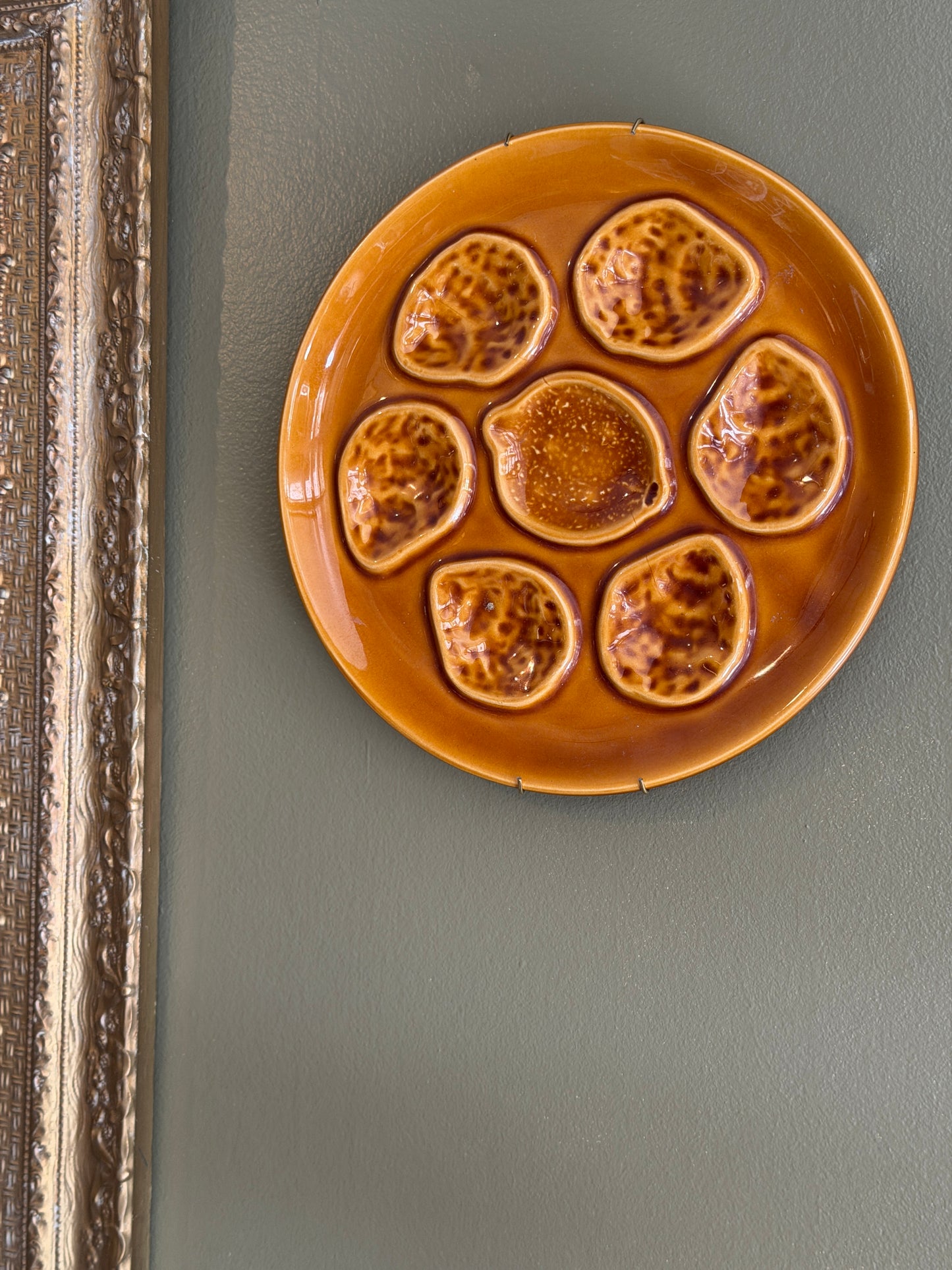 Orange Citrus Imprint Oyster Plate