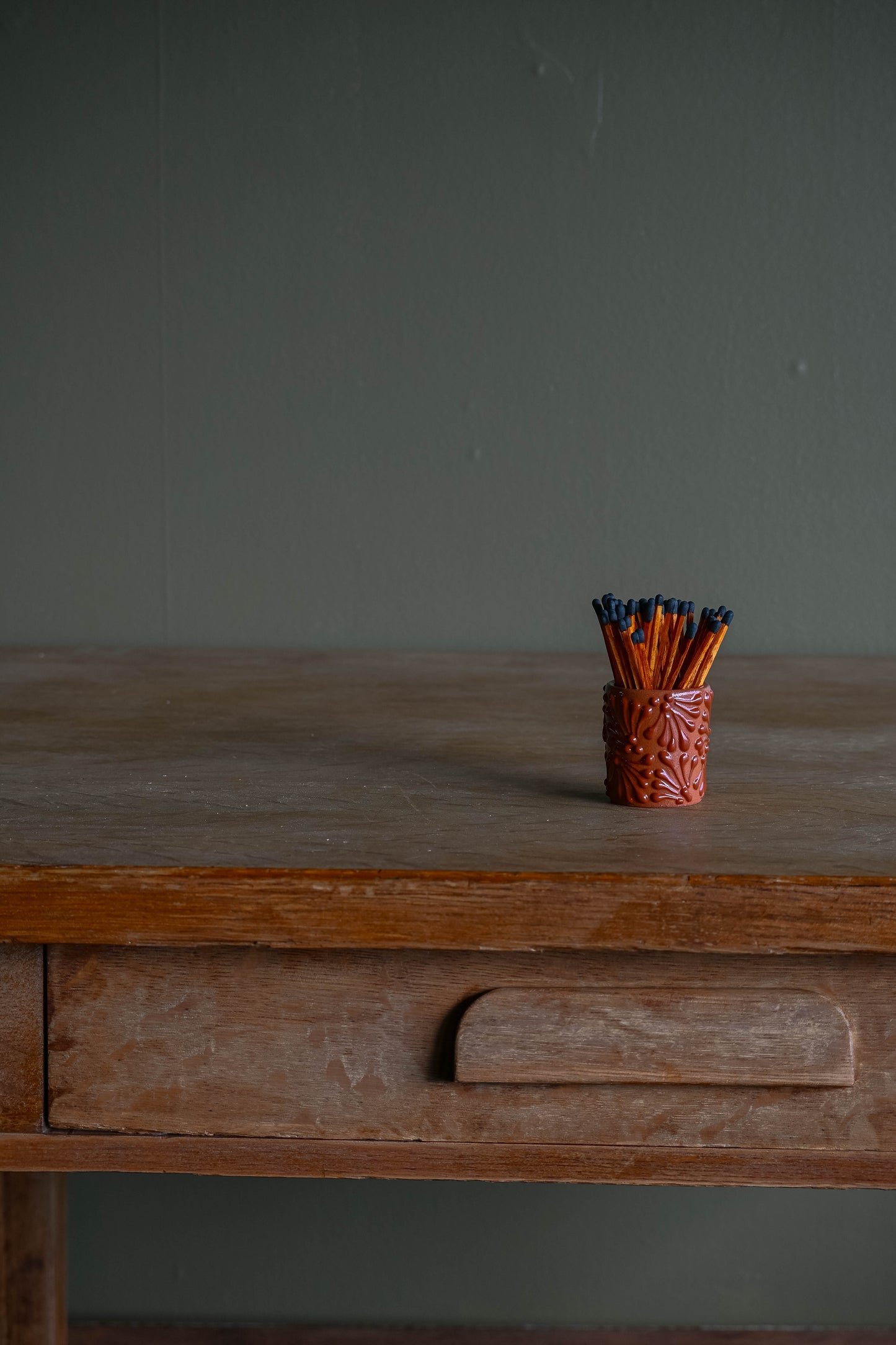 Medium Talavera Red Match Holder