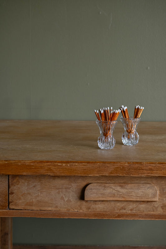 Cut Glass Trumpet Match Holder