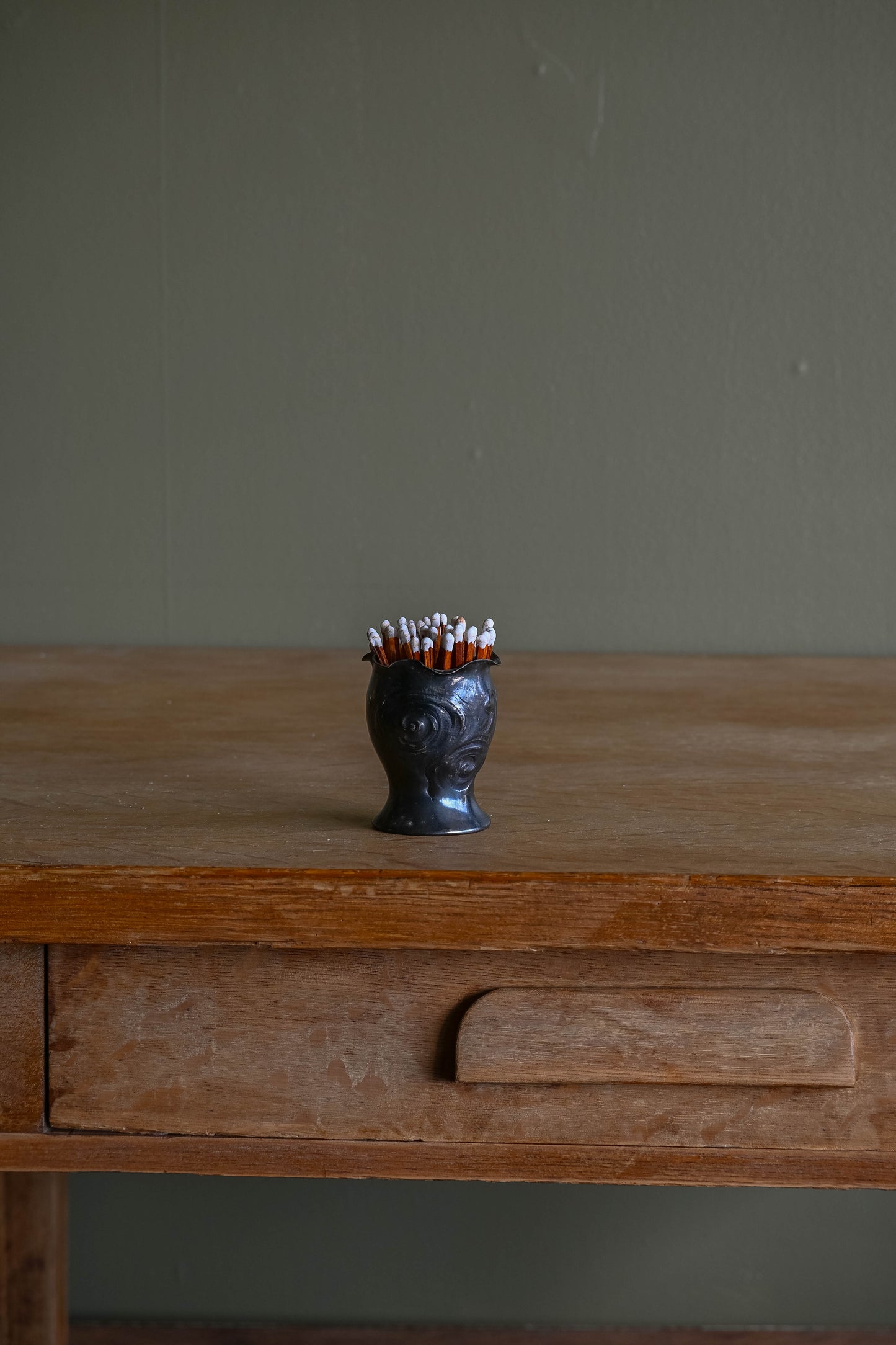 Medium Silverplate Rose Vase Match Holder