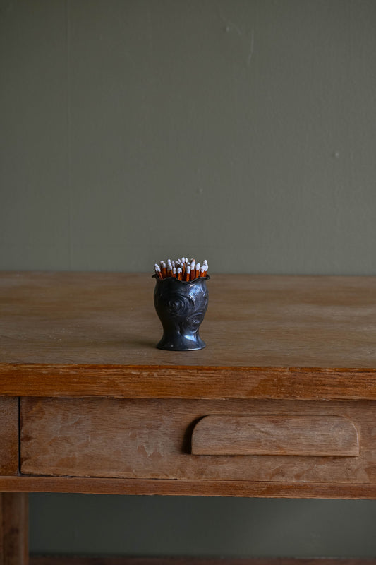 Medium Silverplate Rose Vase Match Holder