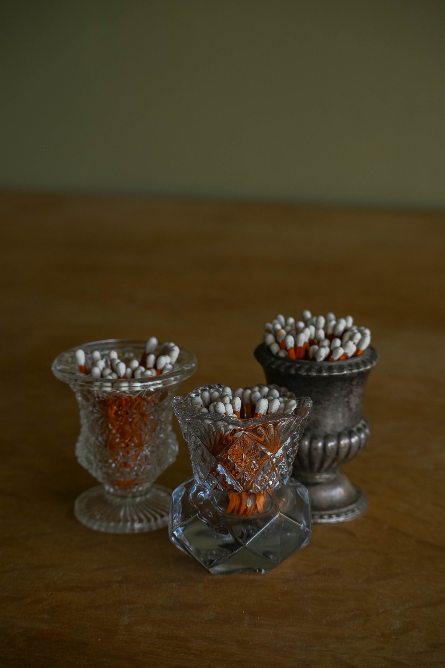 Mini Scallop Glass Match Holder