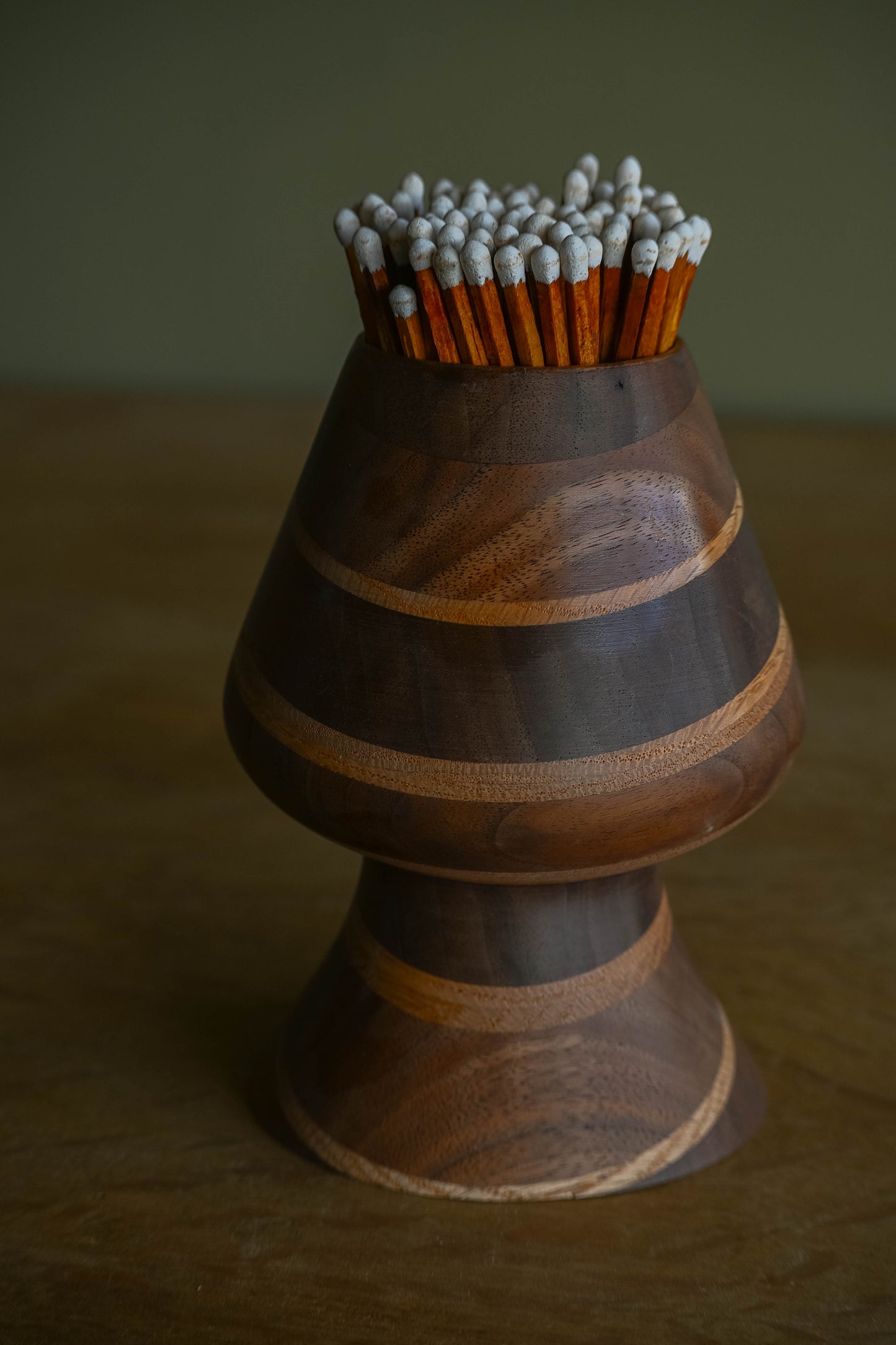 Turned Wood Hearth Match Holder