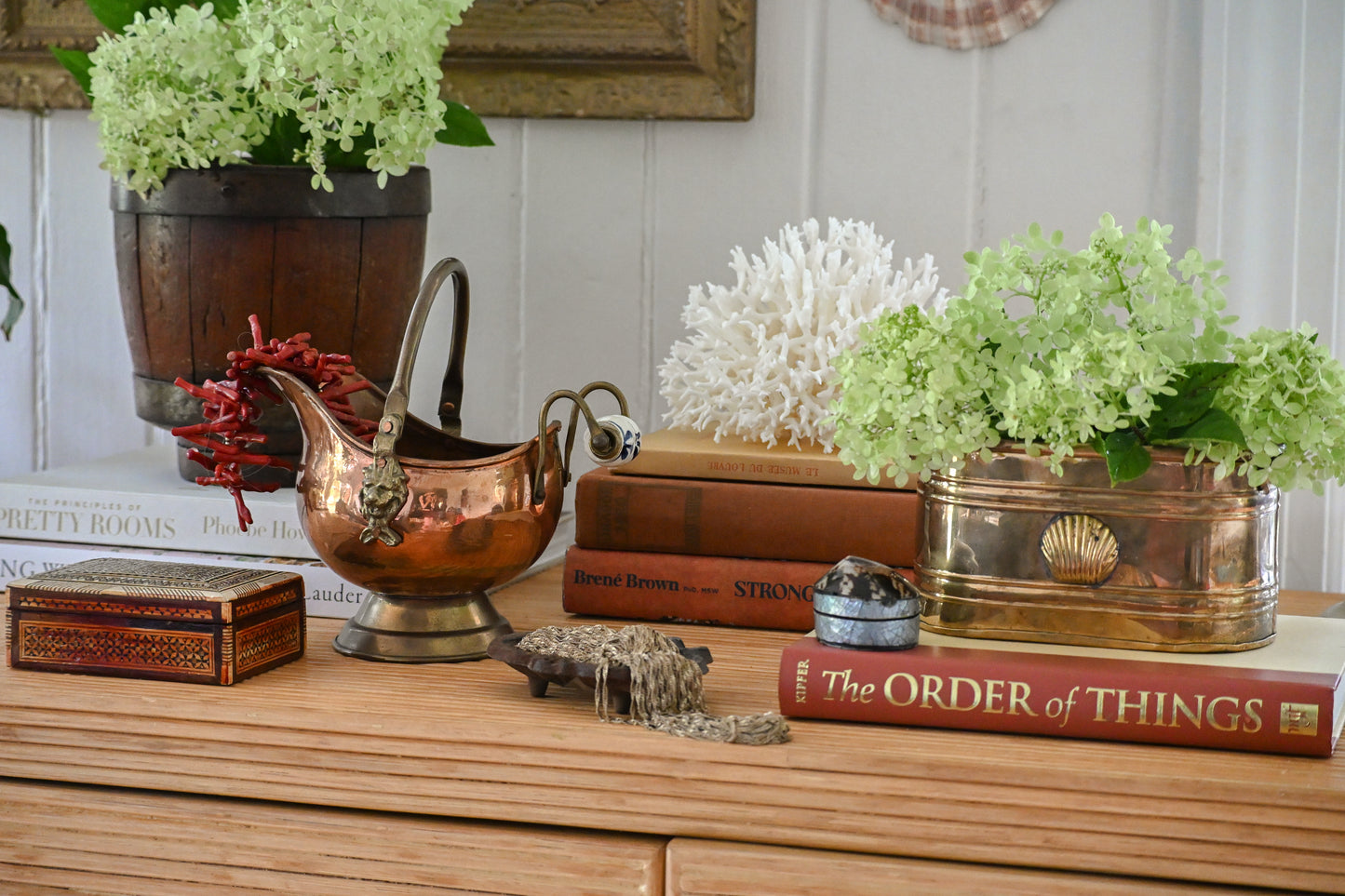 Brass Shell Oval Planter