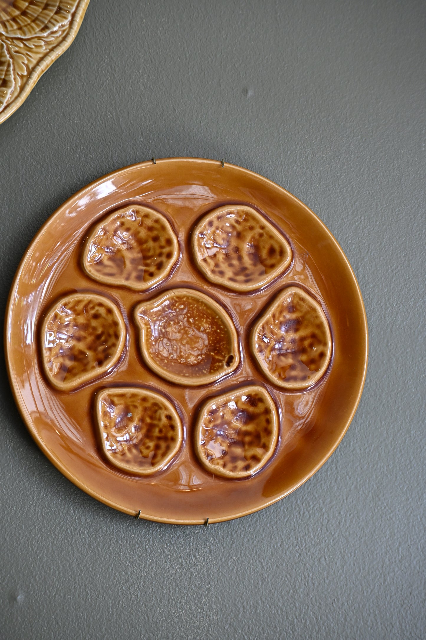 Orange Citrus Imprint Oyster Plate