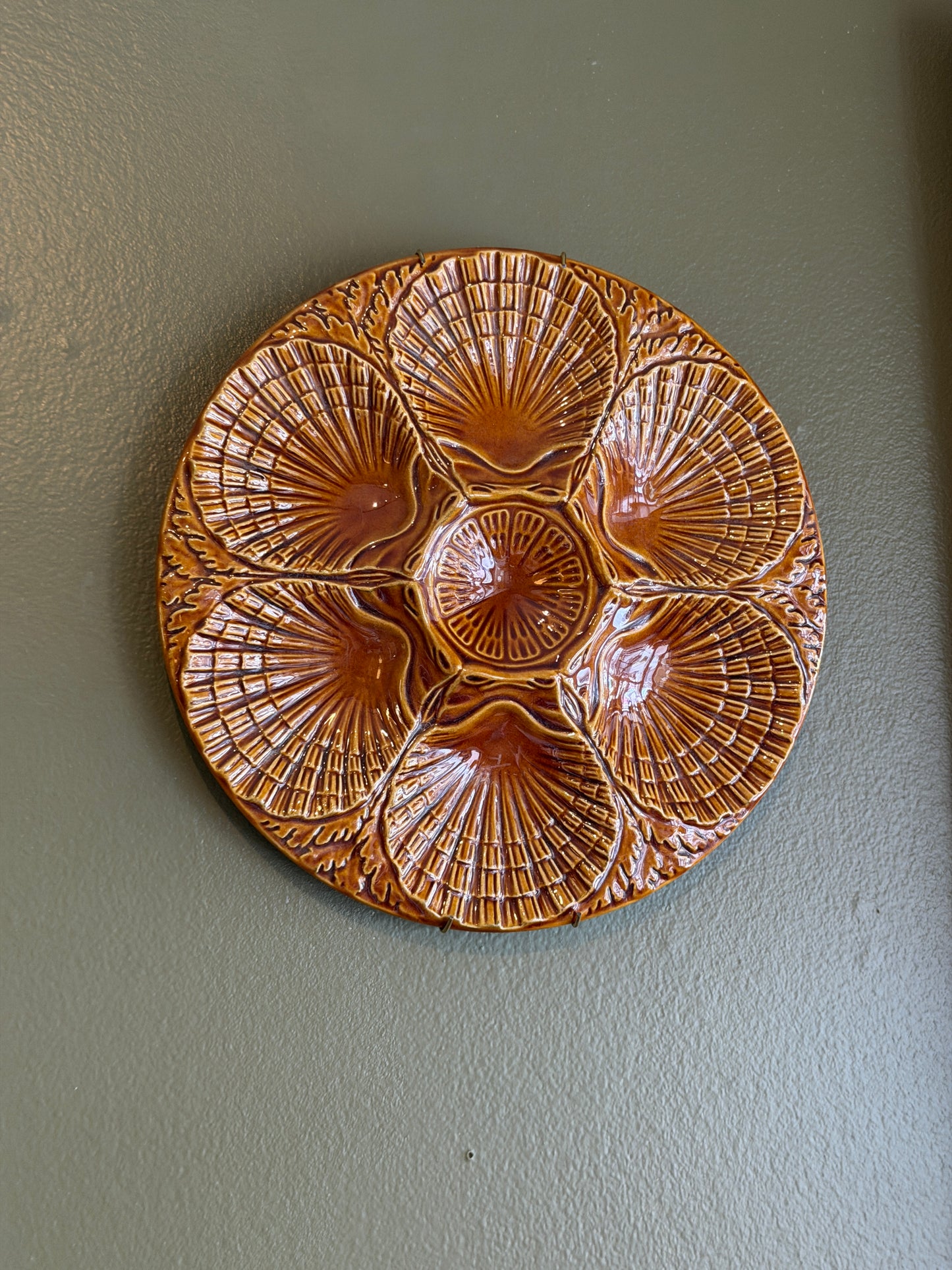 Orange Shell Oyster Plate