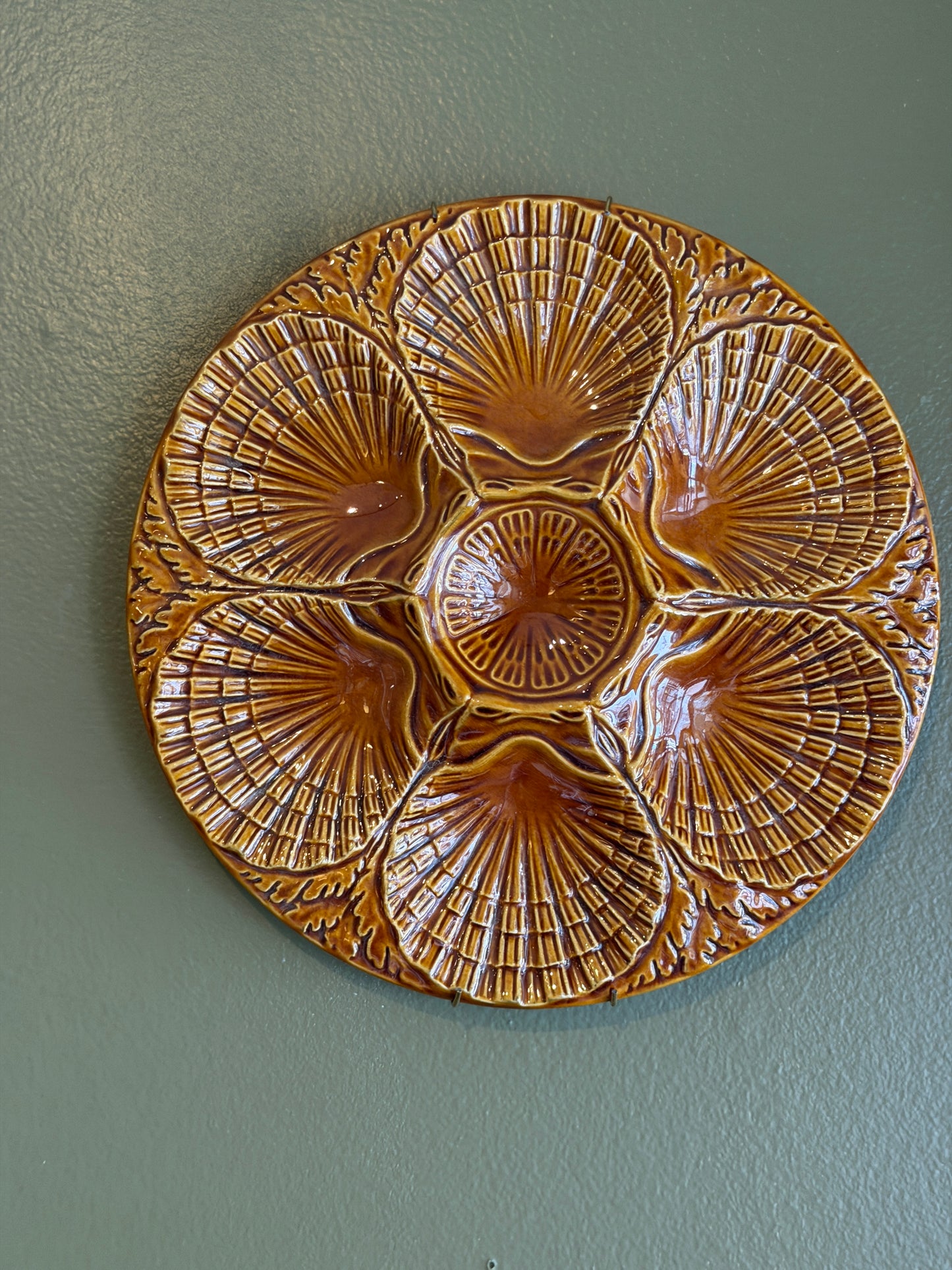 Orange Shell Oyster Plate