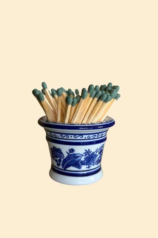 Blue & White Match Pot