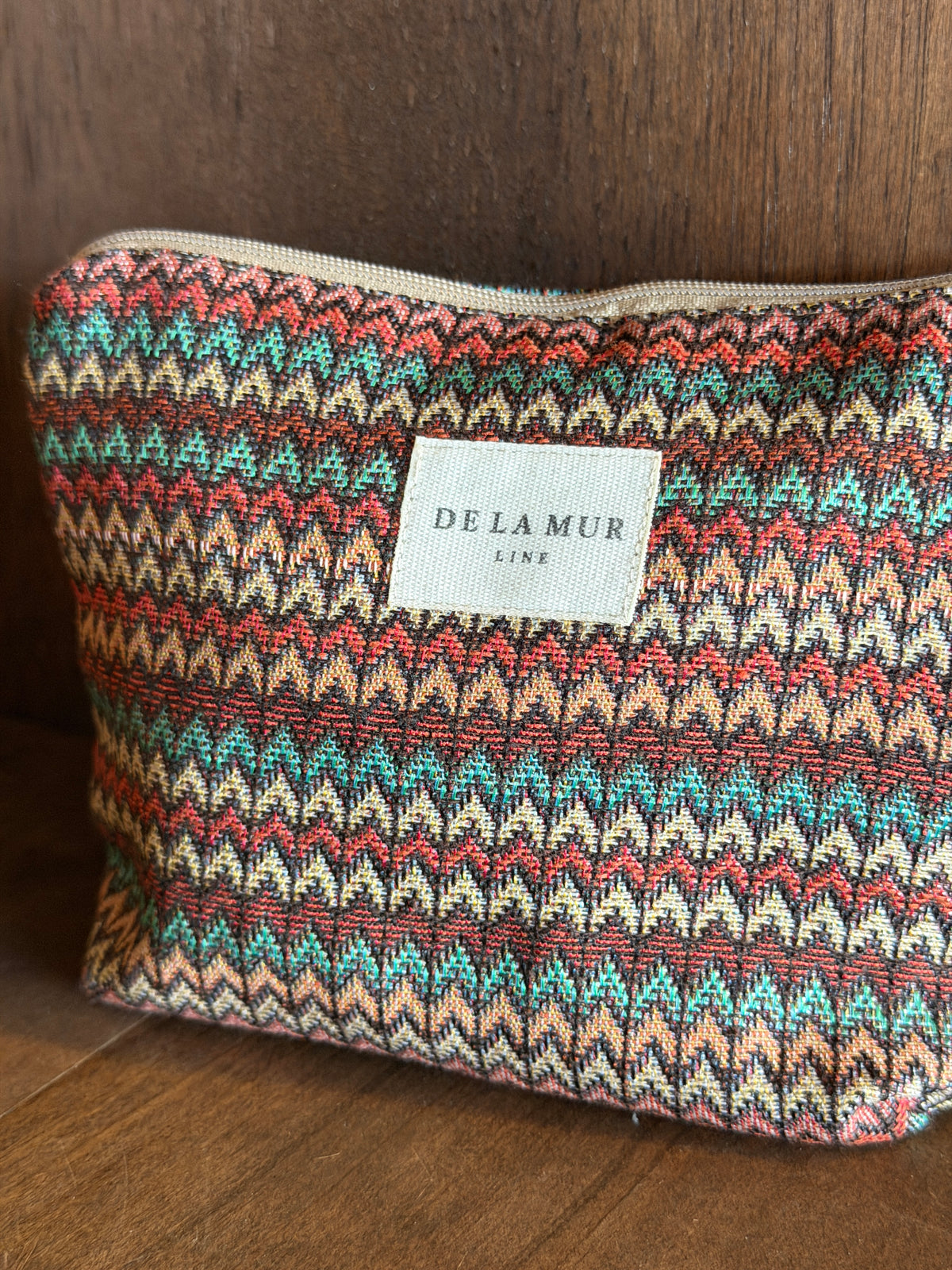 Small Makeup Bag - Zigzag Jacquard Multicolor