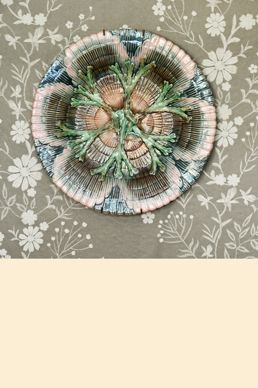 19th Century Etruscan Majolica Shell and Seaweed Plate