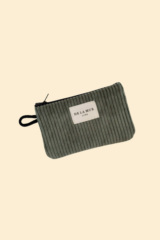 Card/Coin Purse Olive Green Corduroy