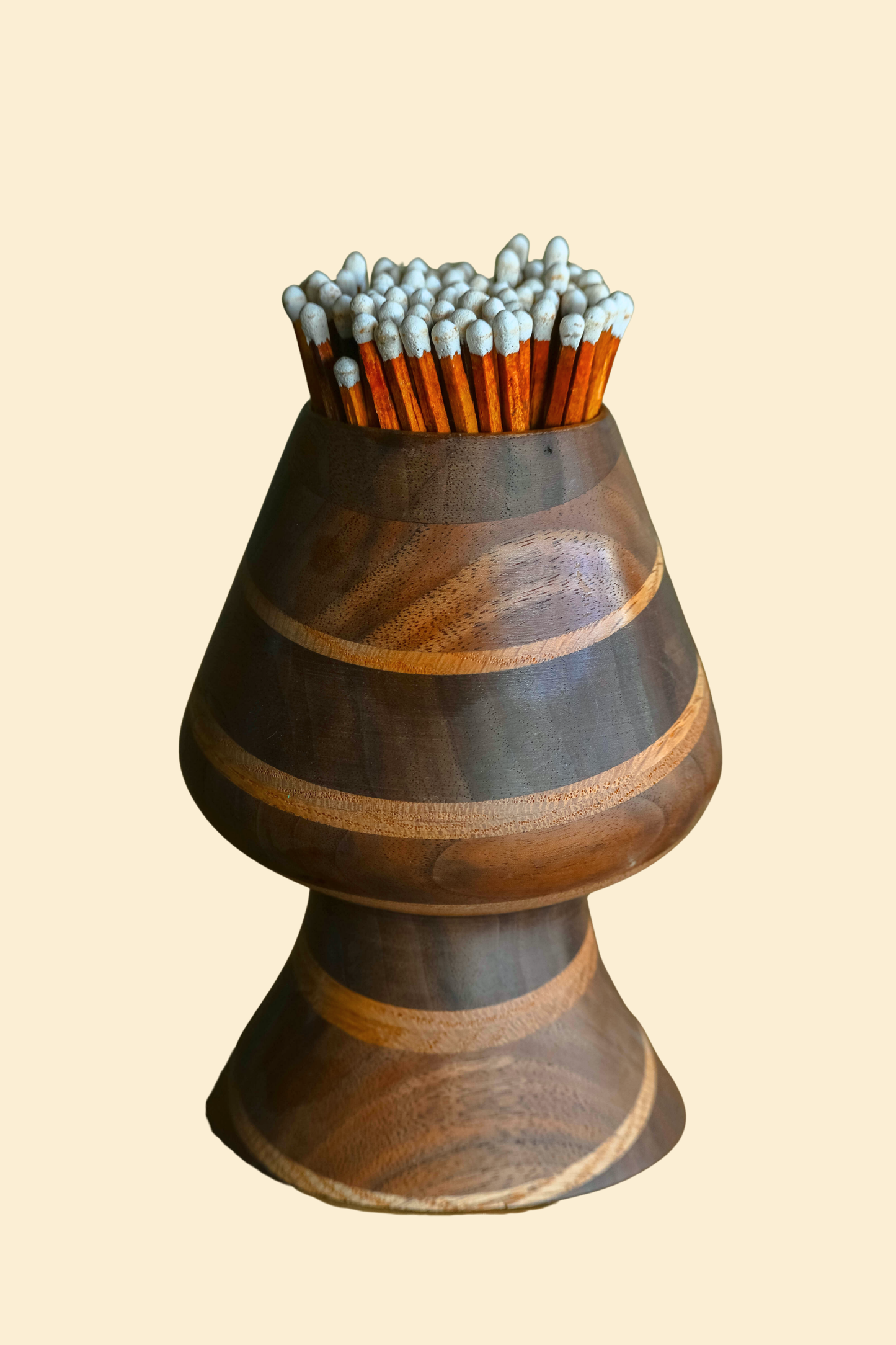 Turned Wood Hearth Match Holder