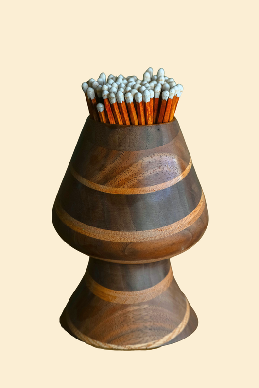 Turned Wood Hearth Match Holder