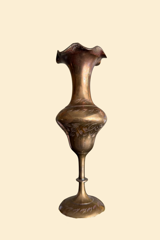 Brass Wavy Bud Vase