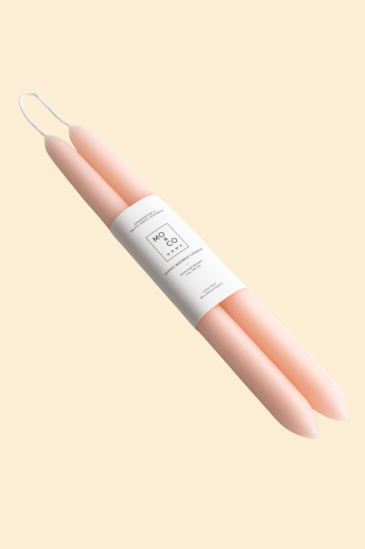 Pink Rose | Dipped Beeswax Taper Candles | All Natural, Hand: 10 Inches