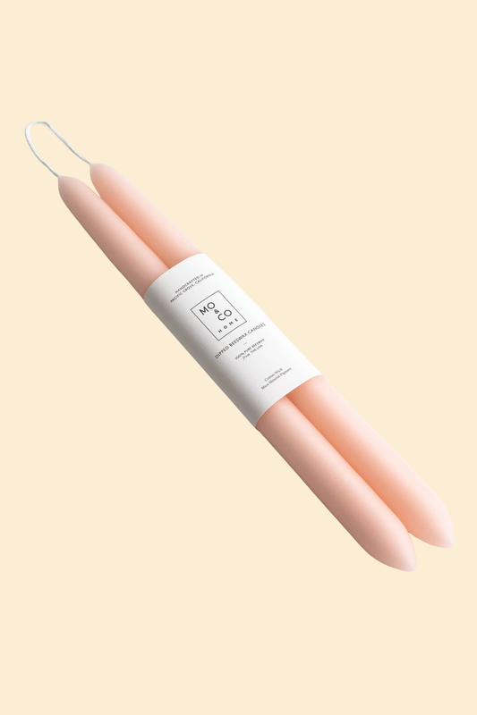 Pink Rose | Dipped Beeswax Taper Candles | All Natural, Hand: 10 Inches