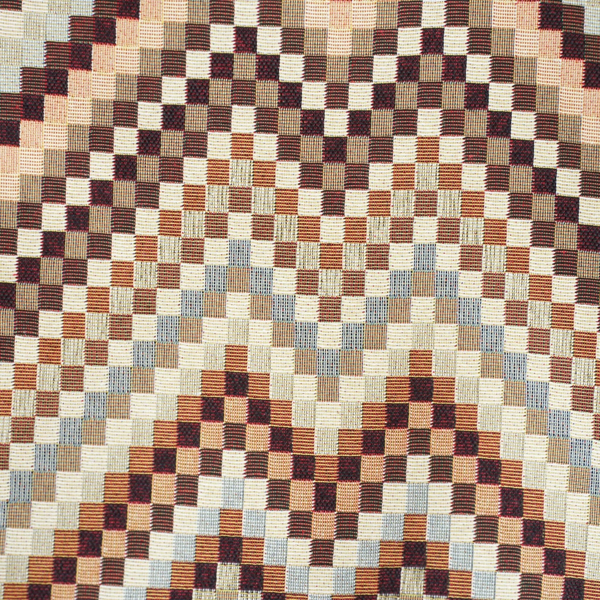 Large Makeup Bag - Zigzag Jacquard Brown & Beige
