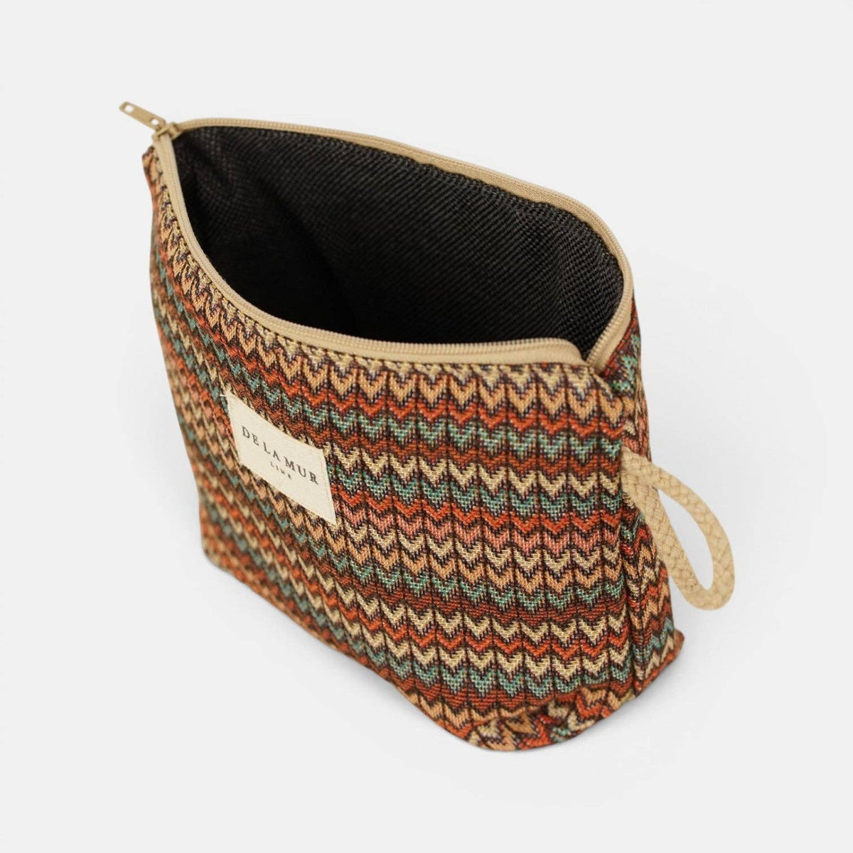 Small Makeup Bag - Zigzag Jacquard Multicolor